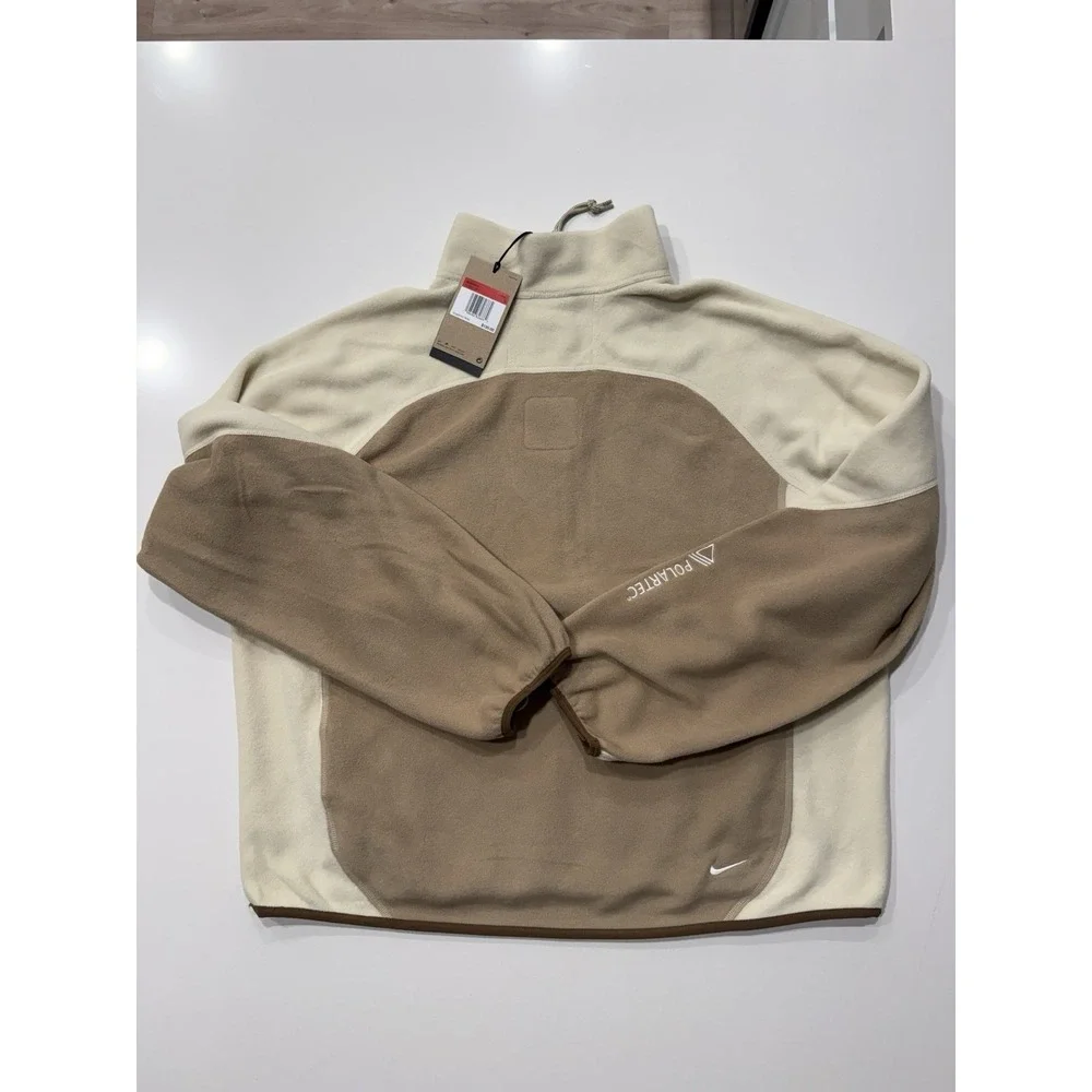 Nike ACG Wolf Tree Half Zip Fleece Top Parachute Beige HJ0237-297 Womens L